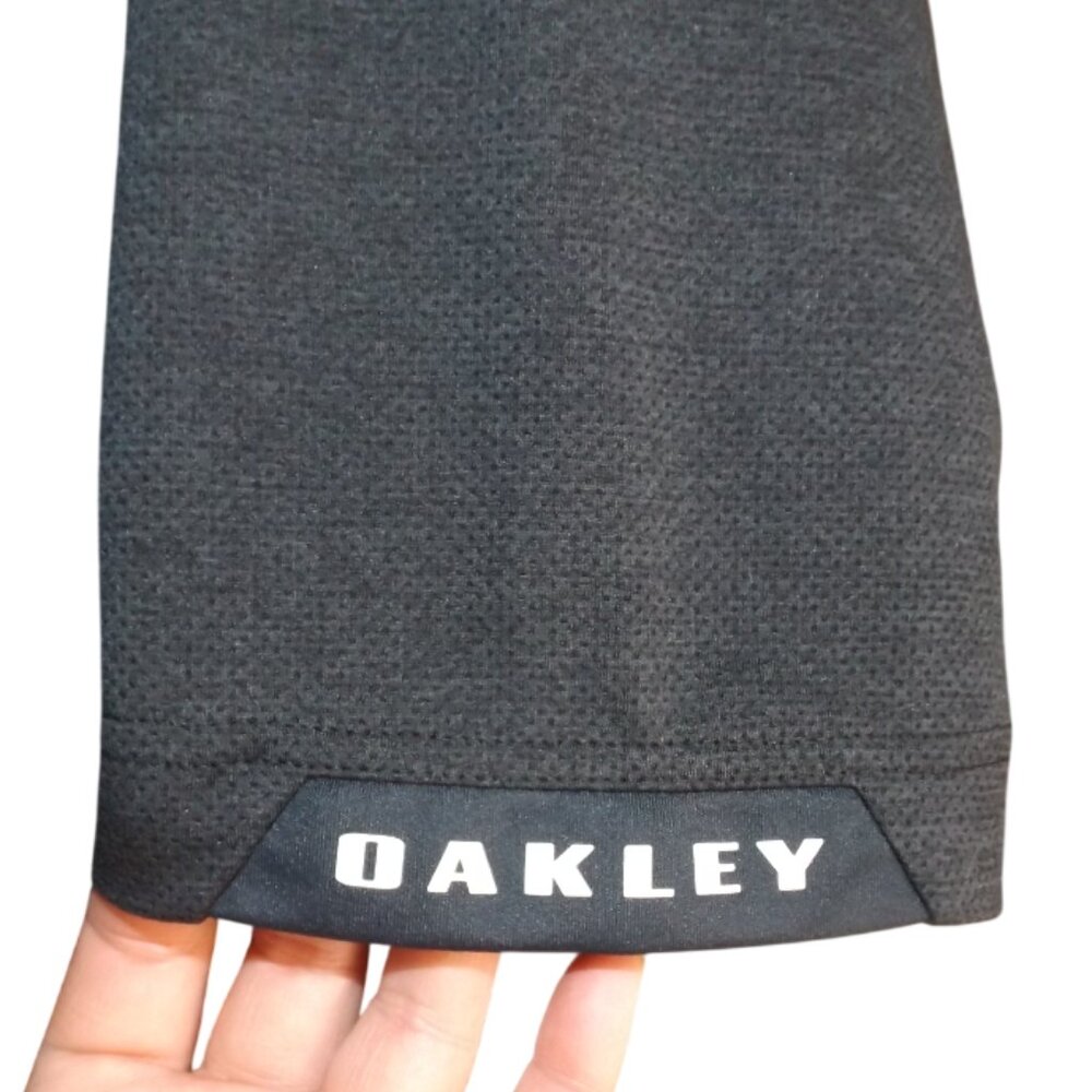 Oakley Polo Shirt, XL, Black, Short sleeve, Logo/O, 2 button collar, Regular Fit - Picture 8 of 12
